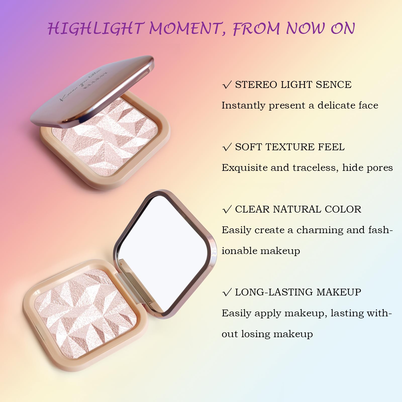 LSxia Pink Gold shade fosters soft glow for daytime makeup.