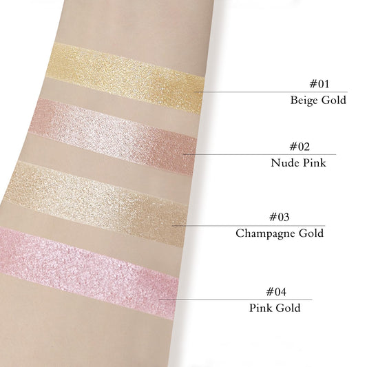 LSxia highlighter palette beige gold swatch shows refined shimmer for subtle contour.