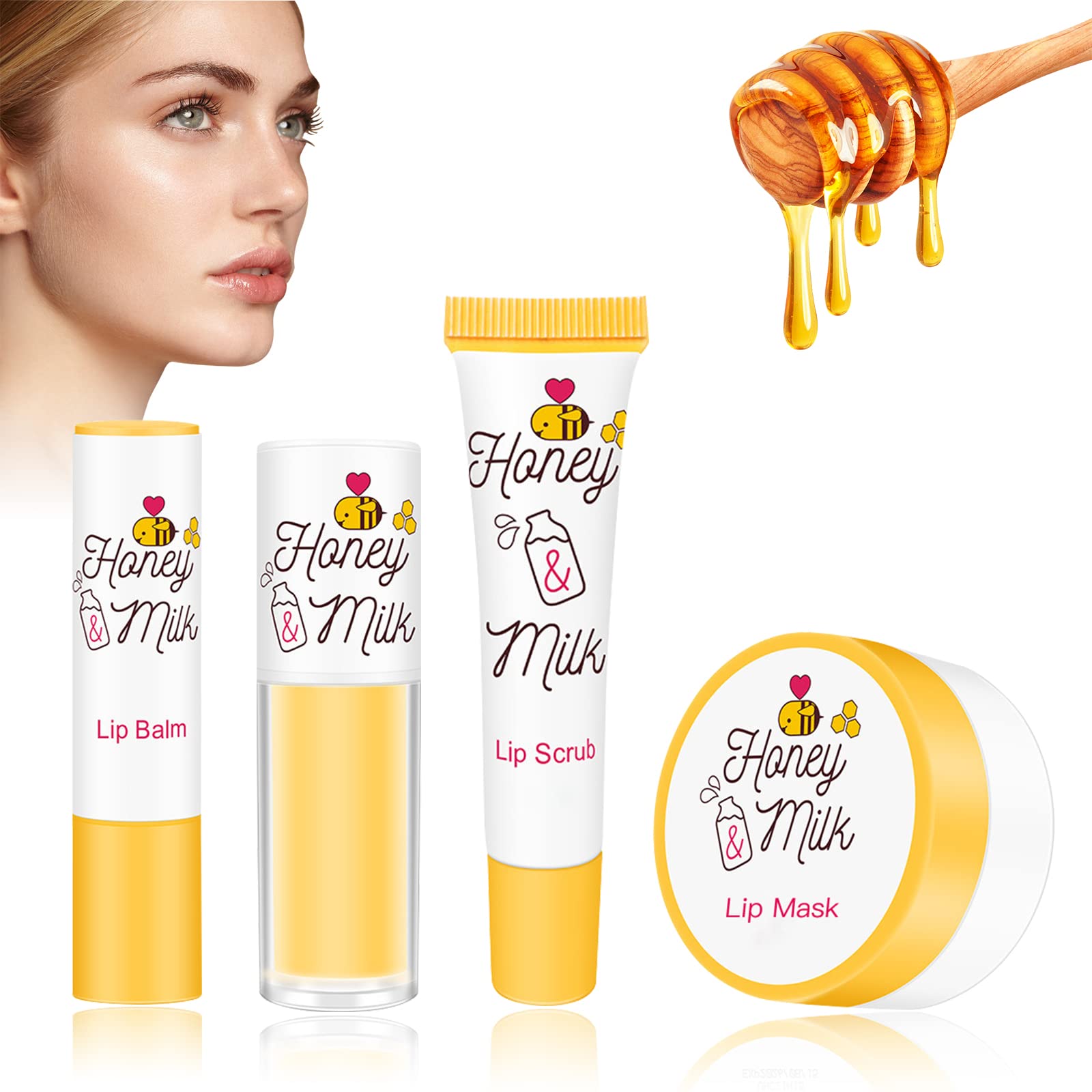 LSxia honey milk lip mask application scene for overnight hydration and repair