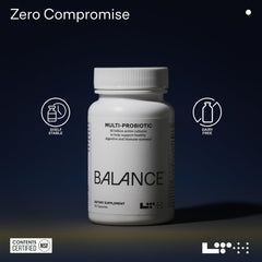 Label highlighting 30B CFUs per capsule and dairy-free