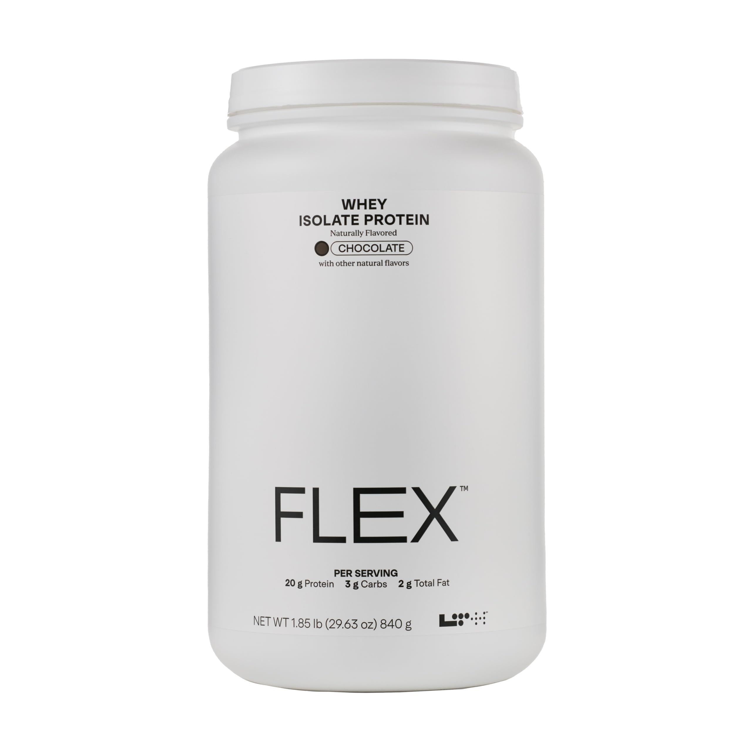 LTH Flex Whey Protein Isolate Chocolate flavor - 30 servings - front label