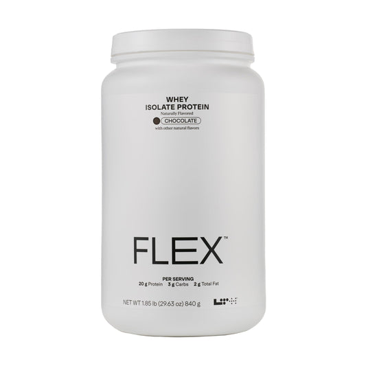 LTH Flex Whey Protein Isolate Chocolate flavor - 30 servings - front label