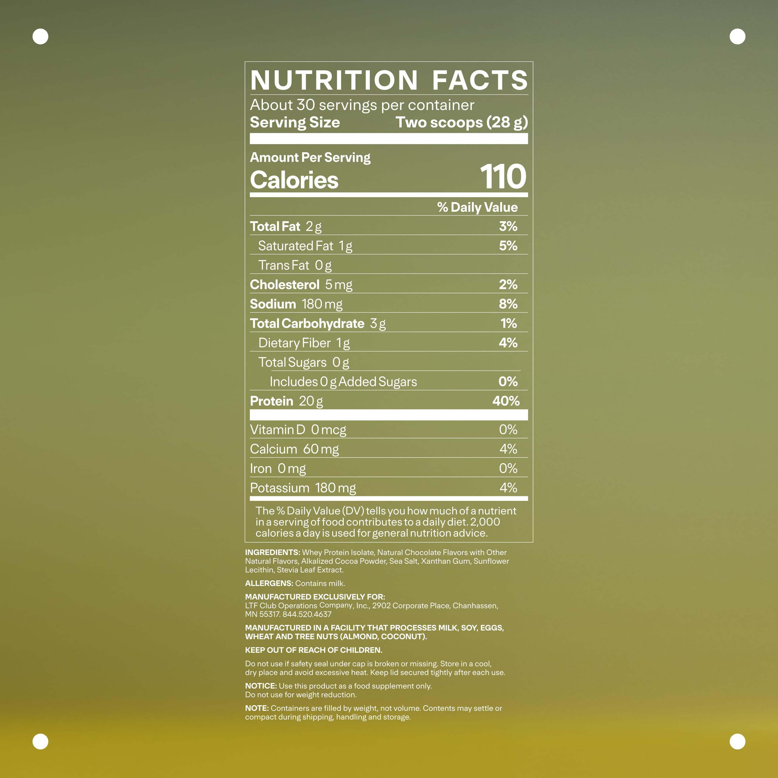 Product packaging of LTH Flex Whey Protein Isolate