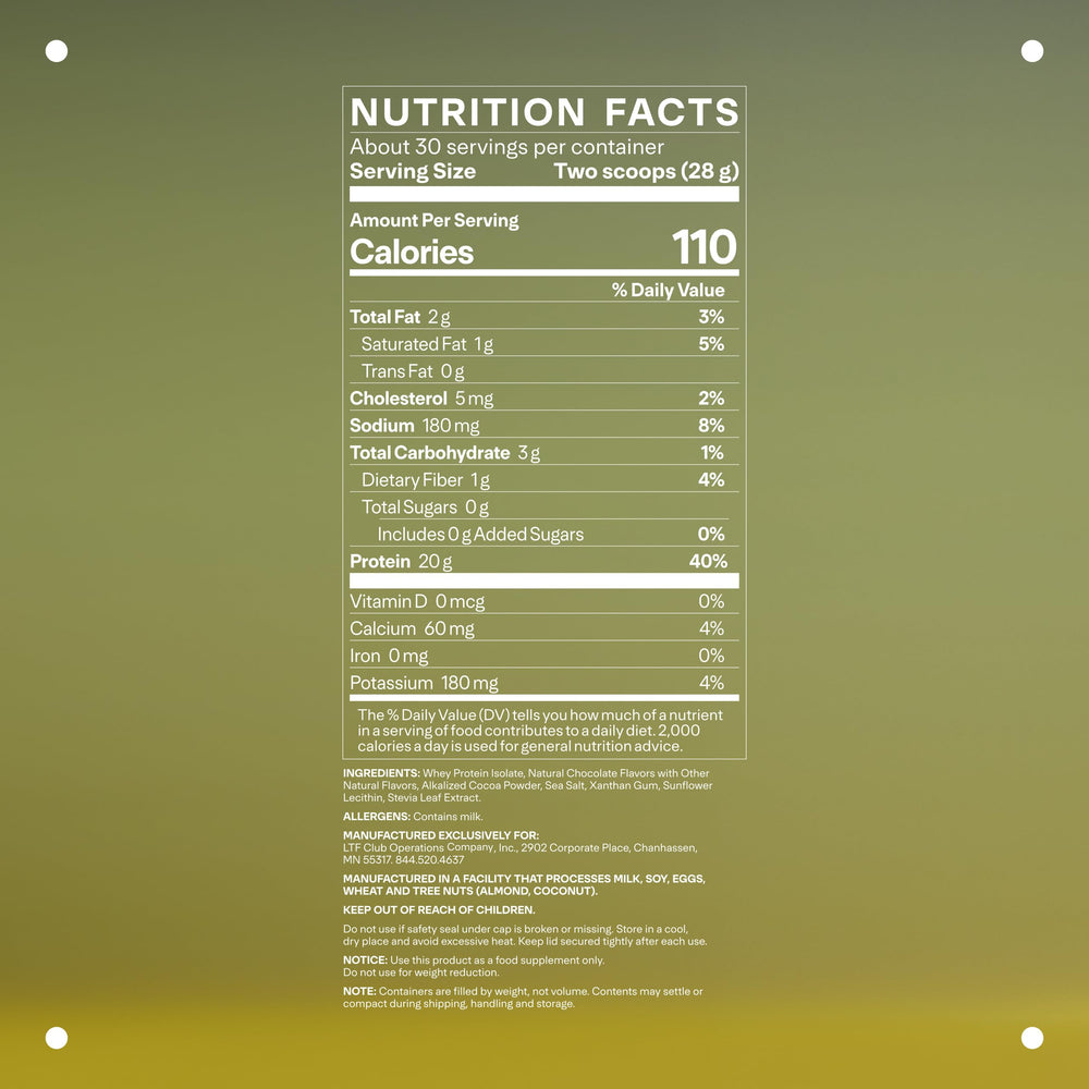 Product packaging of LTH Flex Whey Protein Isolate