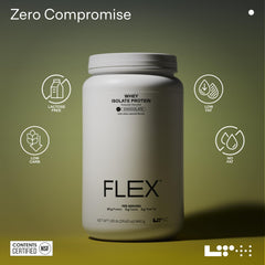 Dissolved LTH Flex Whey Protein Isolate powder in a shaker
