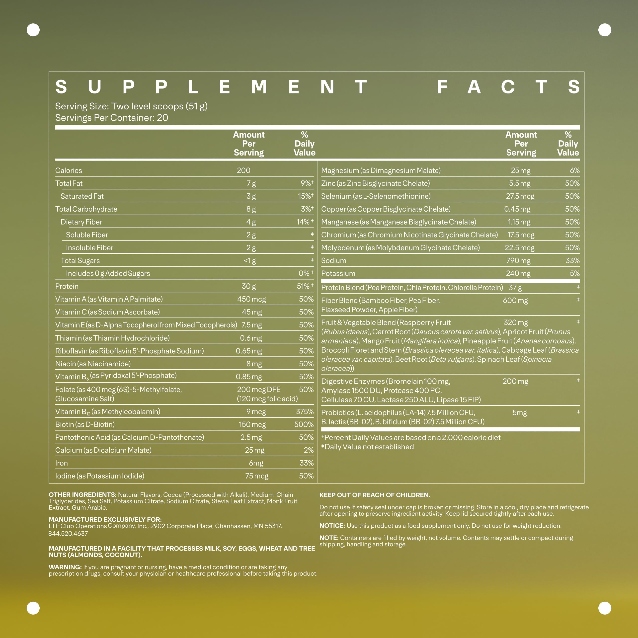 Plant-based protein sources: pea, chia and chlorella