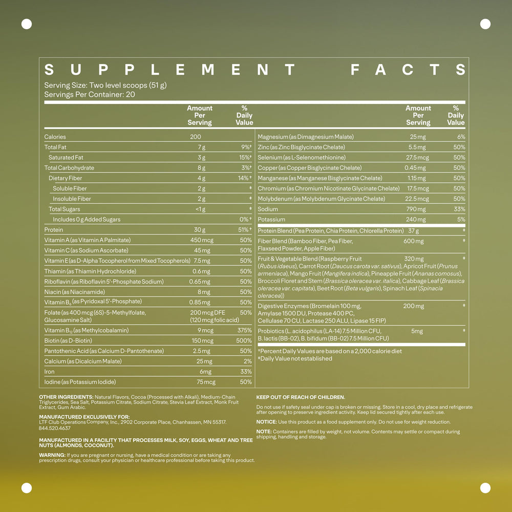 Plant-based protein sources: pea, chia and chlorella