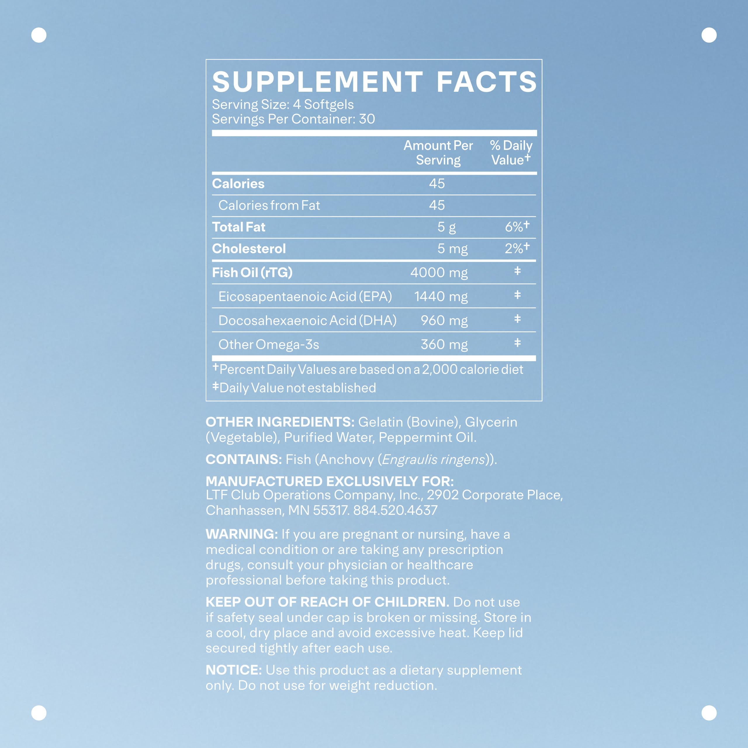Close-up of LTH Glow Omega-3 capsules