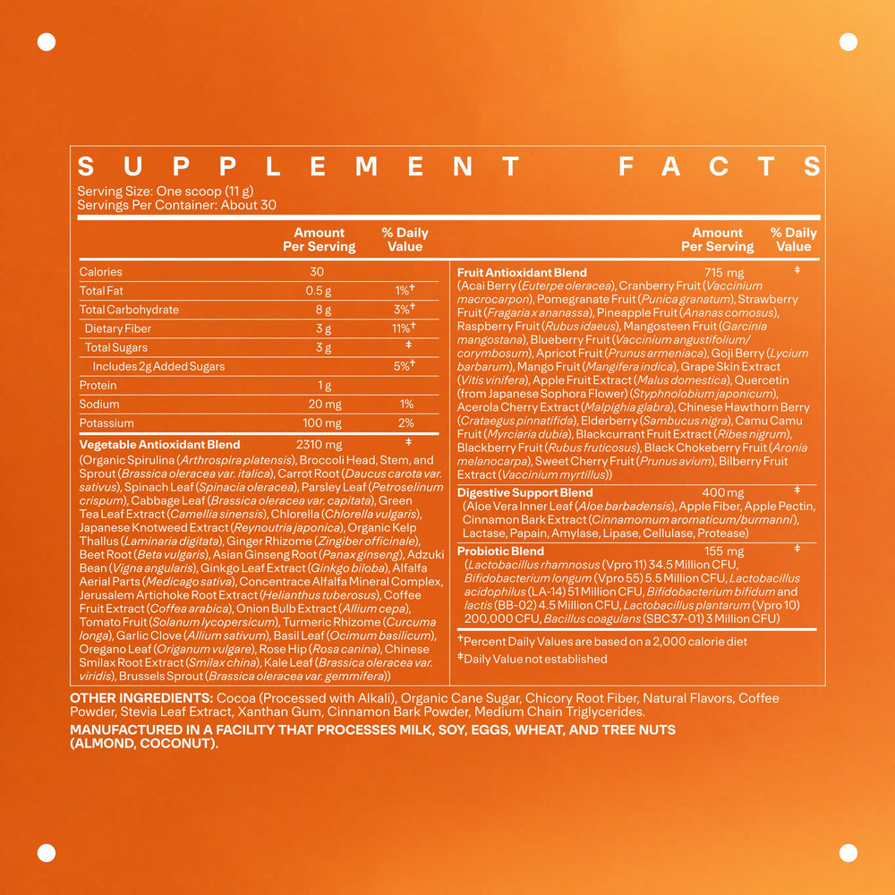 Infographic showing probiotics and enzymes in Life Greens