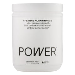 Front view of LTH Power Creatine Monohydrate 16 oz container