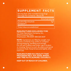 LTH Power Creatine Monohydrate bottle label