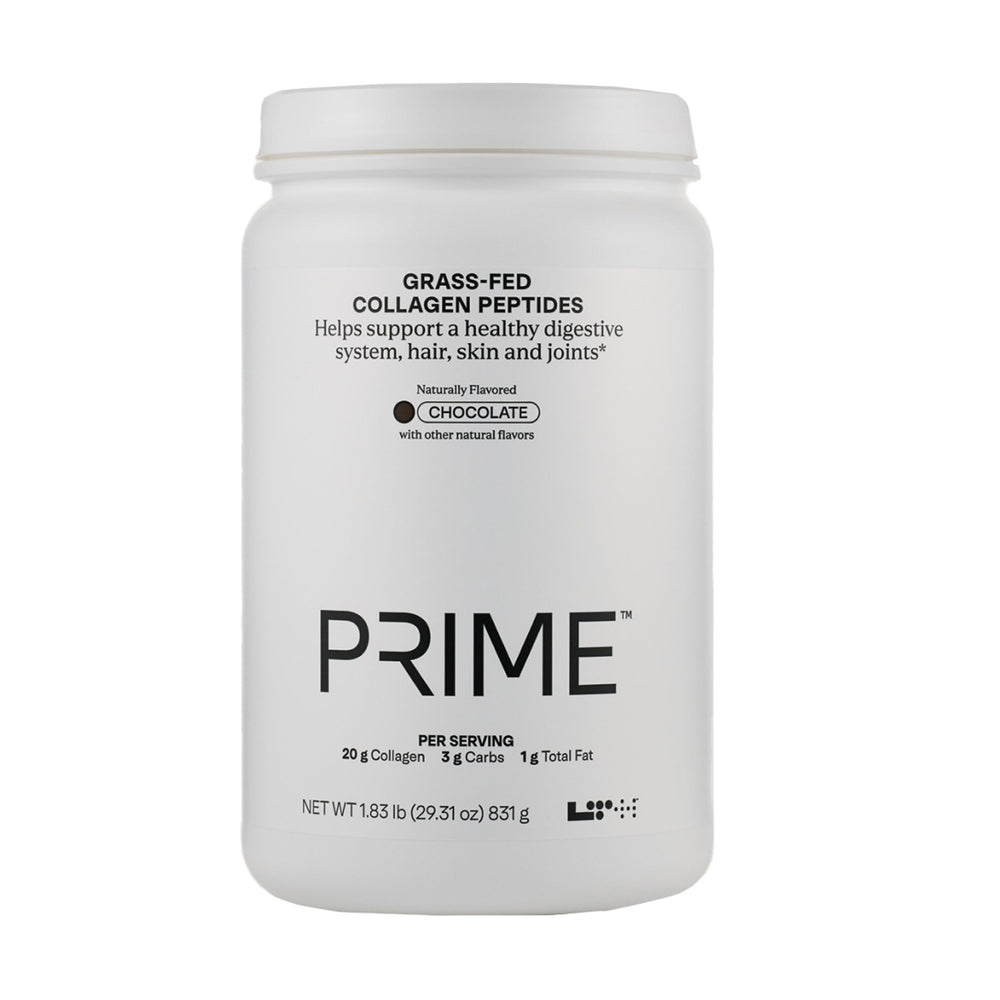 LTH Prime Collagen Peptides Chocolate bottle and scoop
