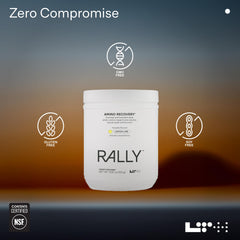 NSF-certified badge on LTH Rally Amino Recovery packaging