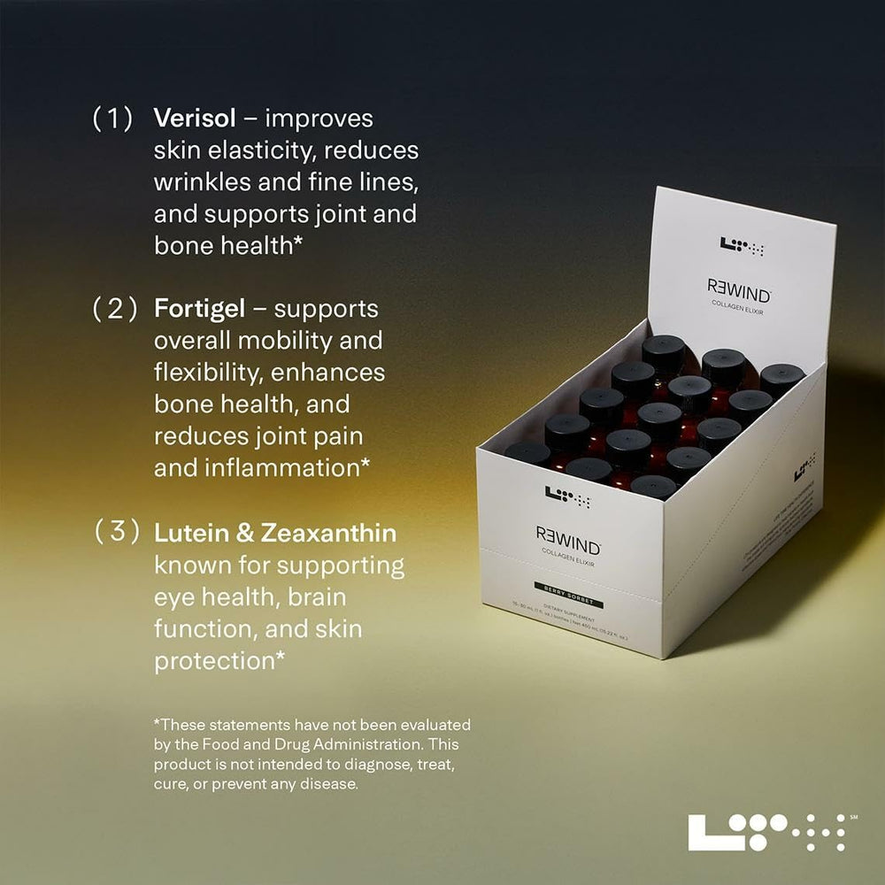 Ingredients highlight displaying collagen peptides and hyaluronic acid