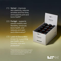 Ingredients highlight displaying collagen peptides and hyaluronic acid