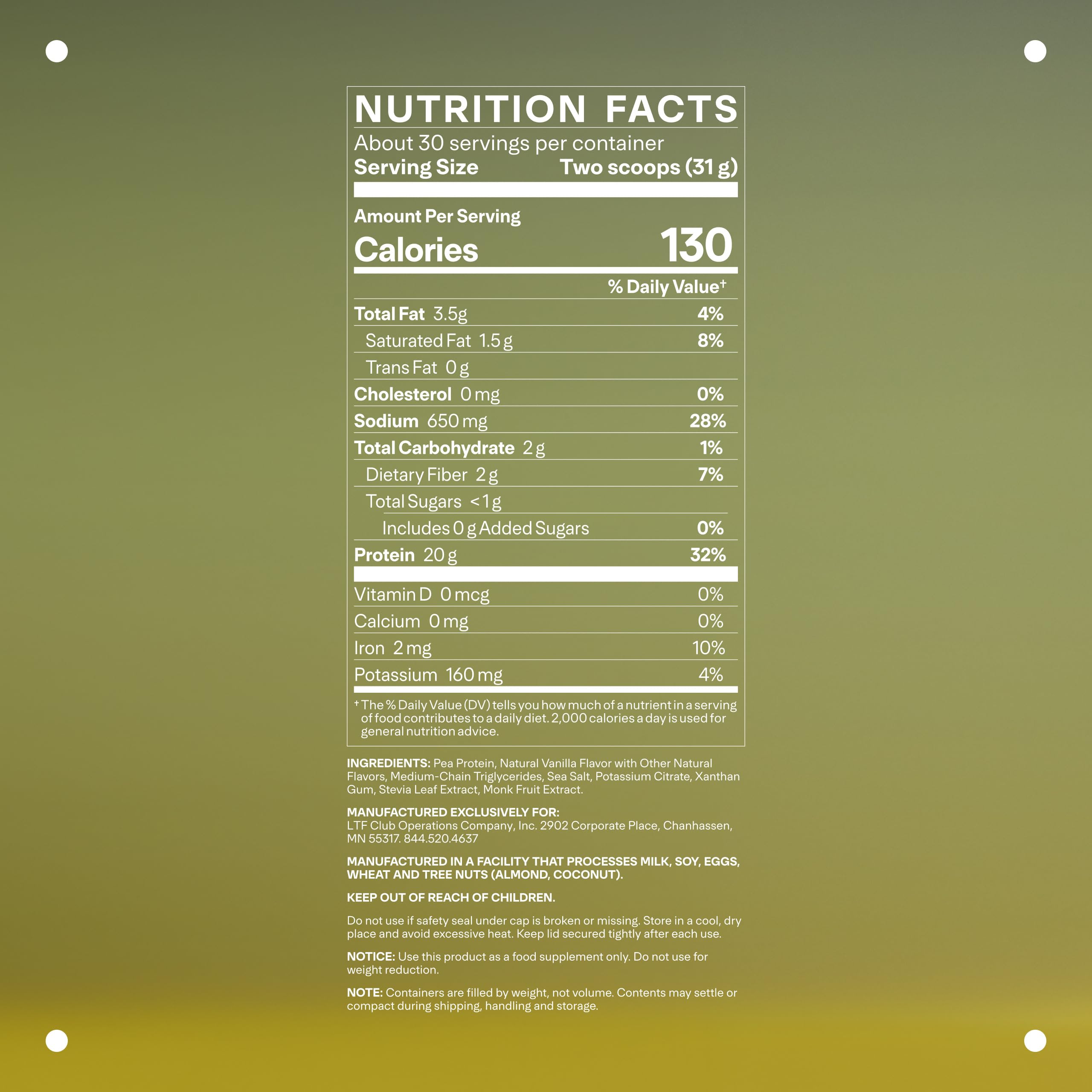 Graphic of ingredients and pea protein isolate origin