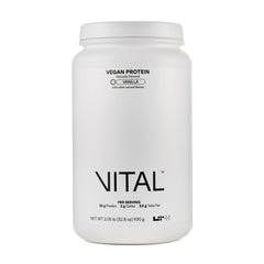 Front view of LTH Vital Vegan Protein Vanilla 30 Servings package