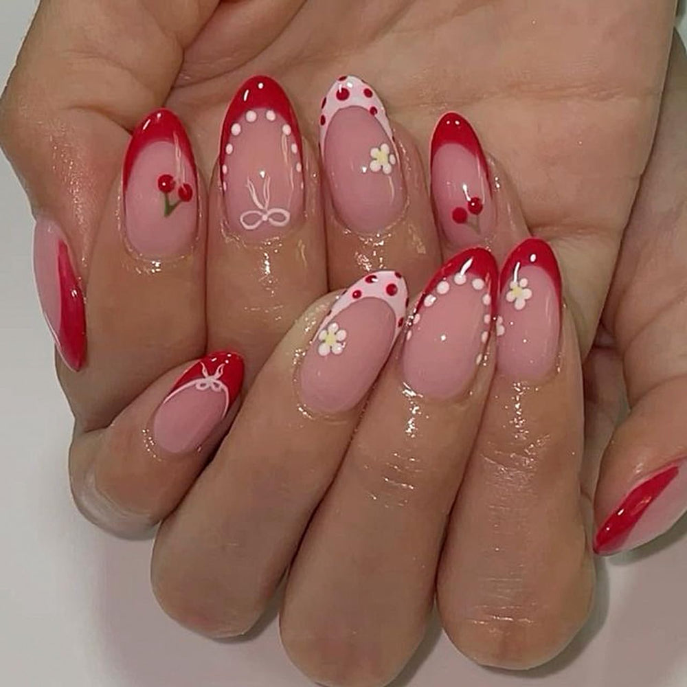 LTXHZYYL 3D flower cherry design adds festive charm to nails.
