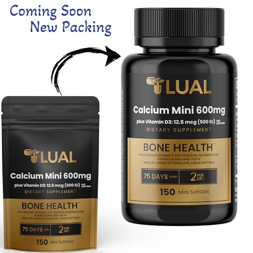 Close-up of a single mini calcium softgel