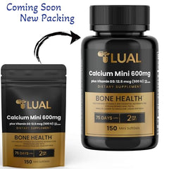 Close-up of a single mini calcium softgel