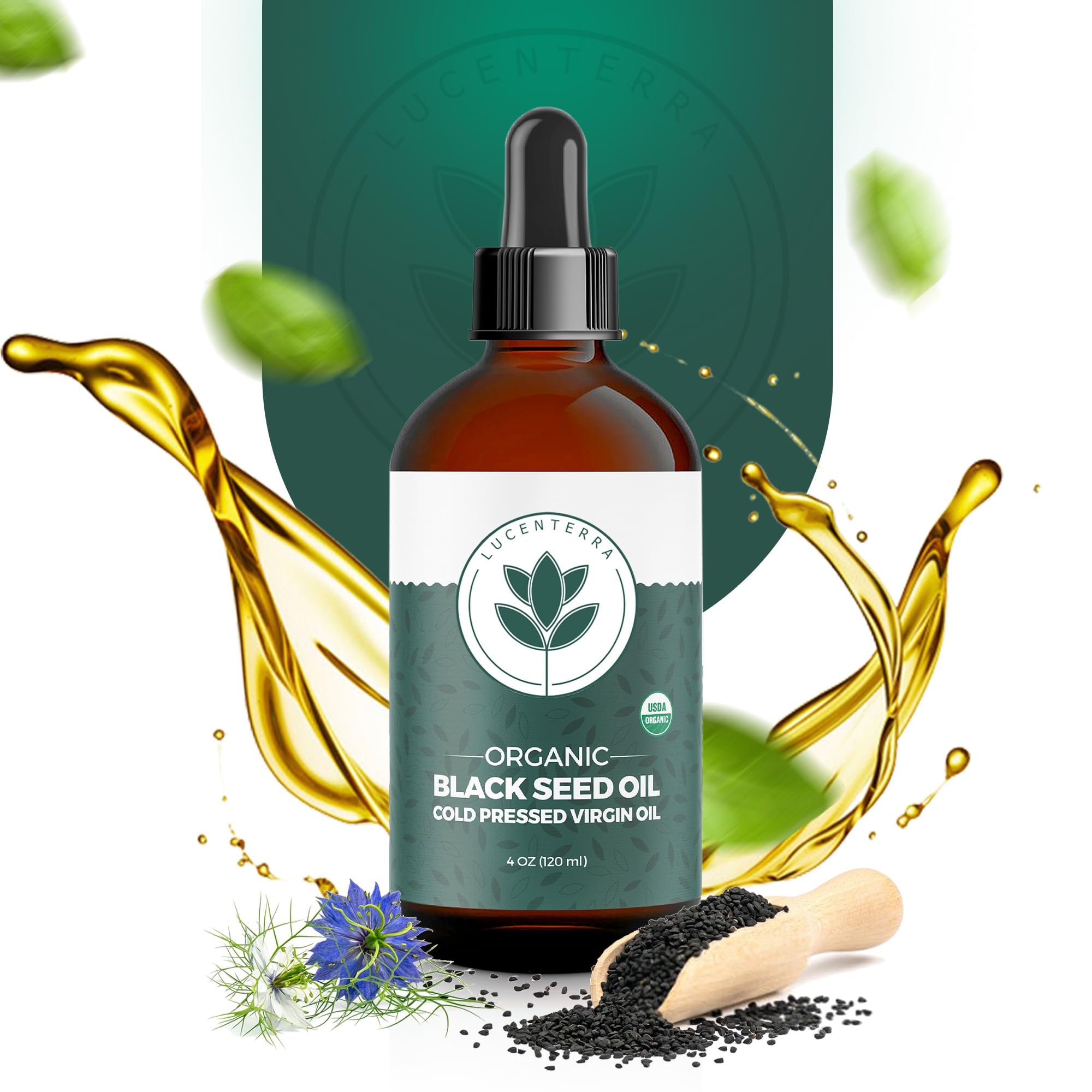 Packaging graphic for Lucenterra Black Seed Oil