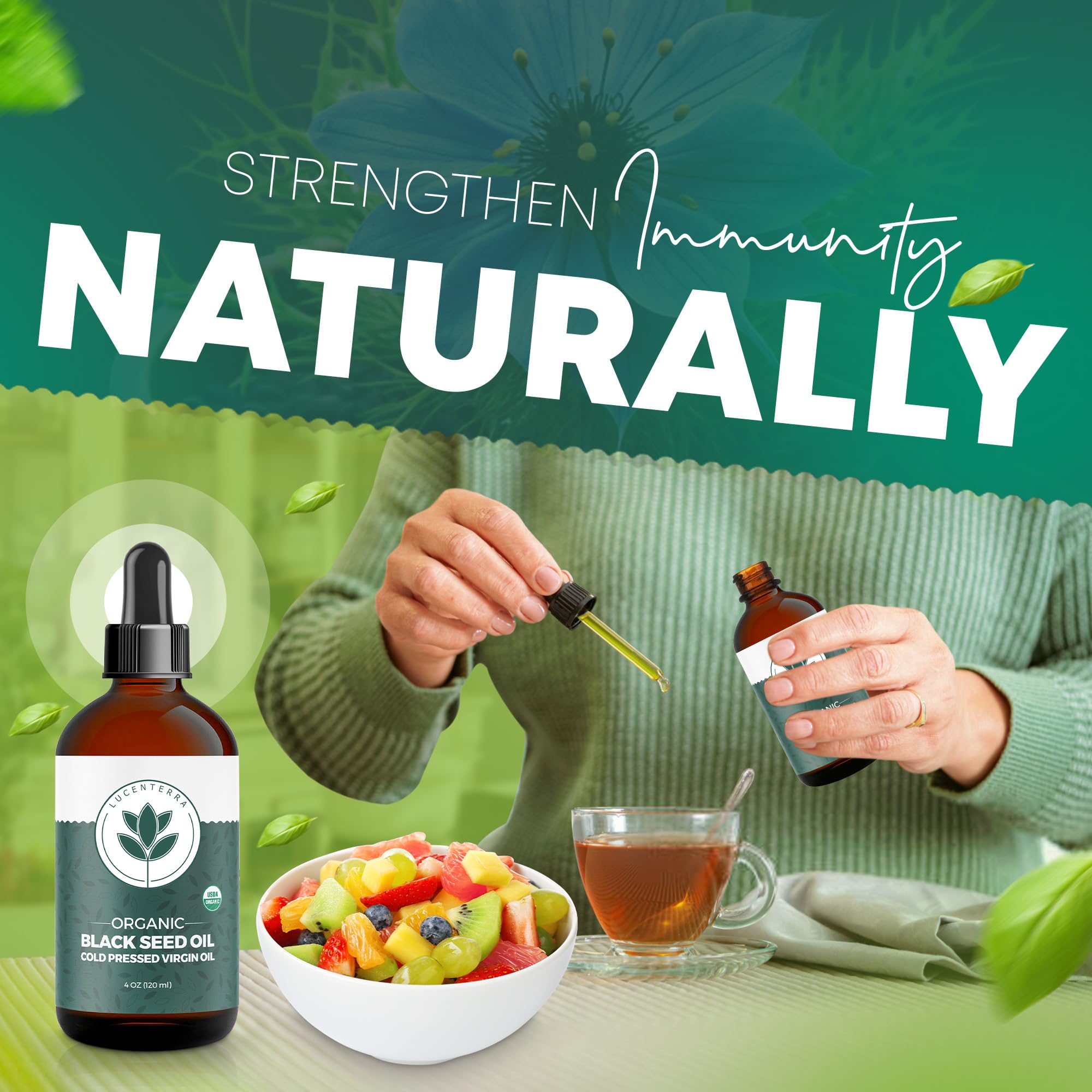 Uses: immune support, joints, skin and hair with Lucenterra oil
