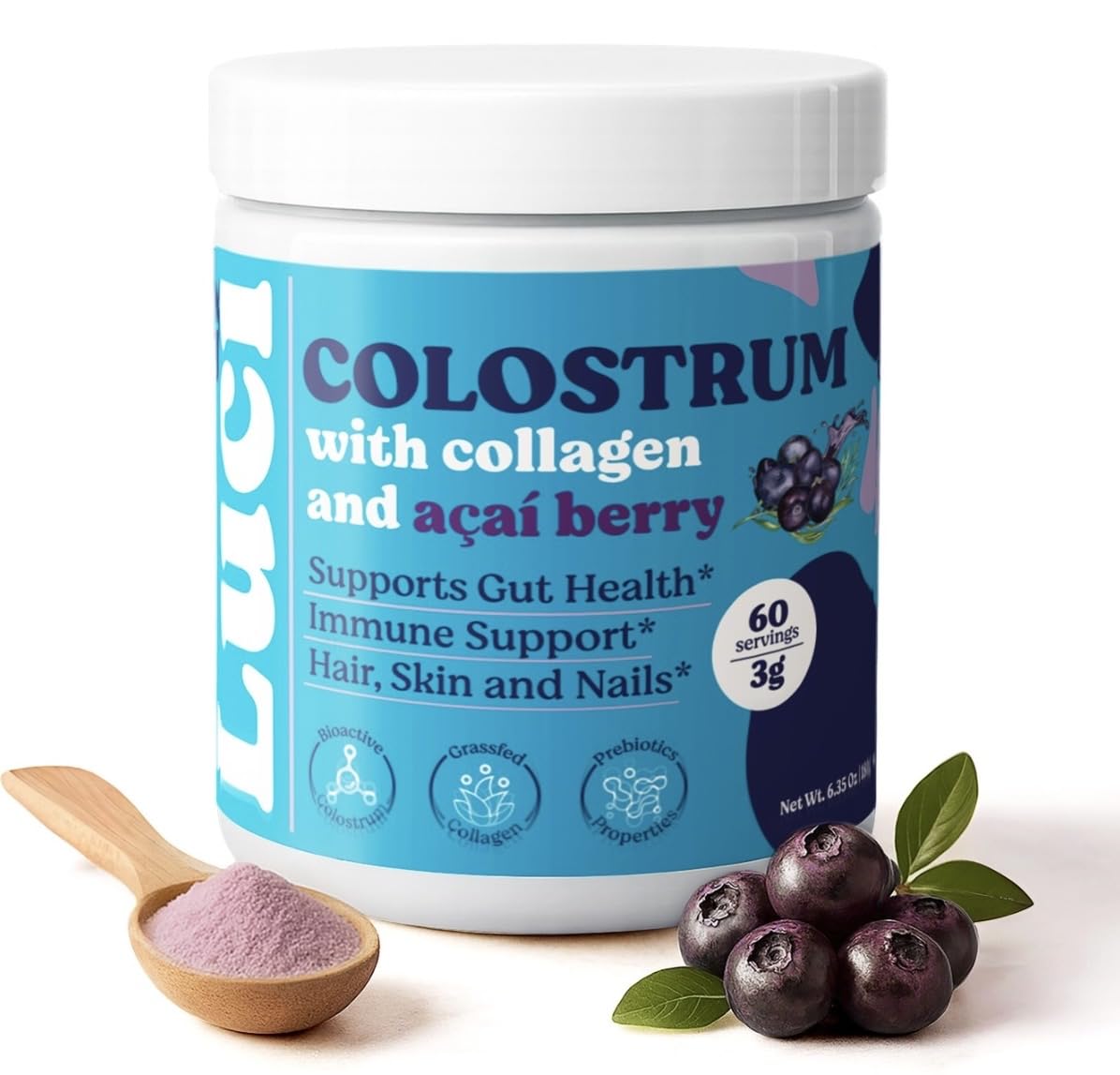 LUCI Colostrum, Collagen & Acai Powder product main image