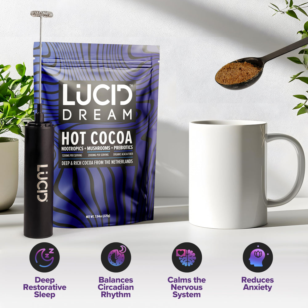 Evening setup with Lucid Dream for mindful relaxation before bed.