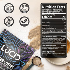 Lucid instant coffee mix dissolving for easy on-the-go energy