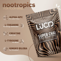 Lucid Mushroom Chai Tremella cream cup conveys silky mouthfeel and calm focus.