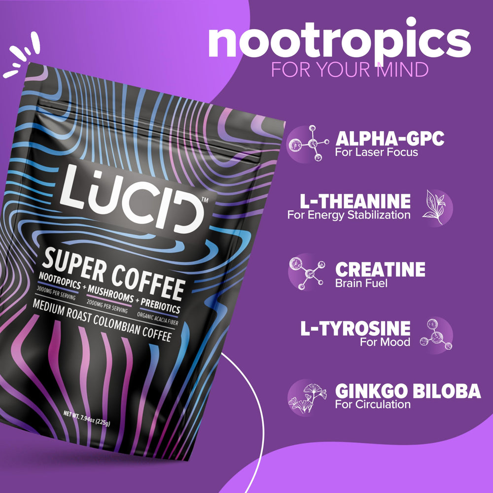 USA Made Lucid Superfood mushroom coffee container
