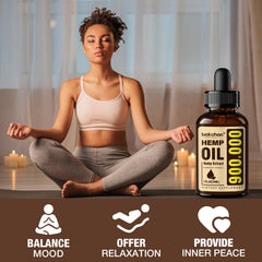 Set of four hemp oil bottles arranged together
