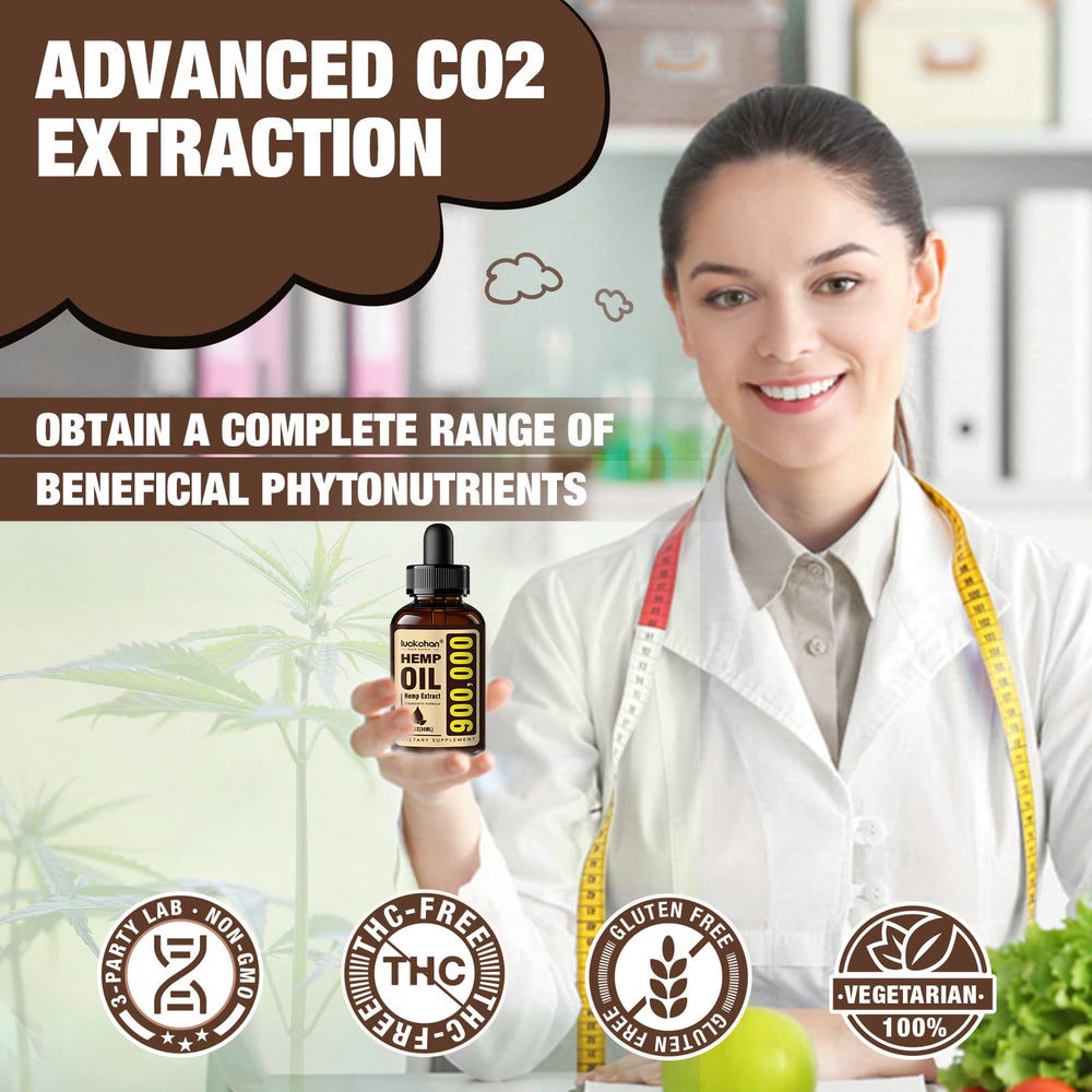 USA-sourced organic hemp oil bottle with label