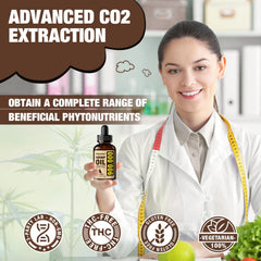USA-sourced organic hemp oil bottle with label