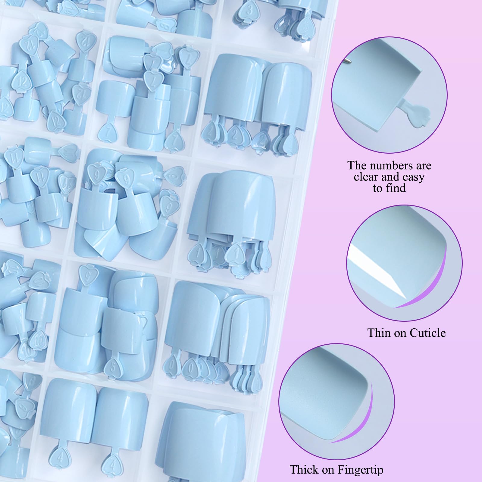LuckForever 160pc blue toe nails kit for complete at-home pedicures.