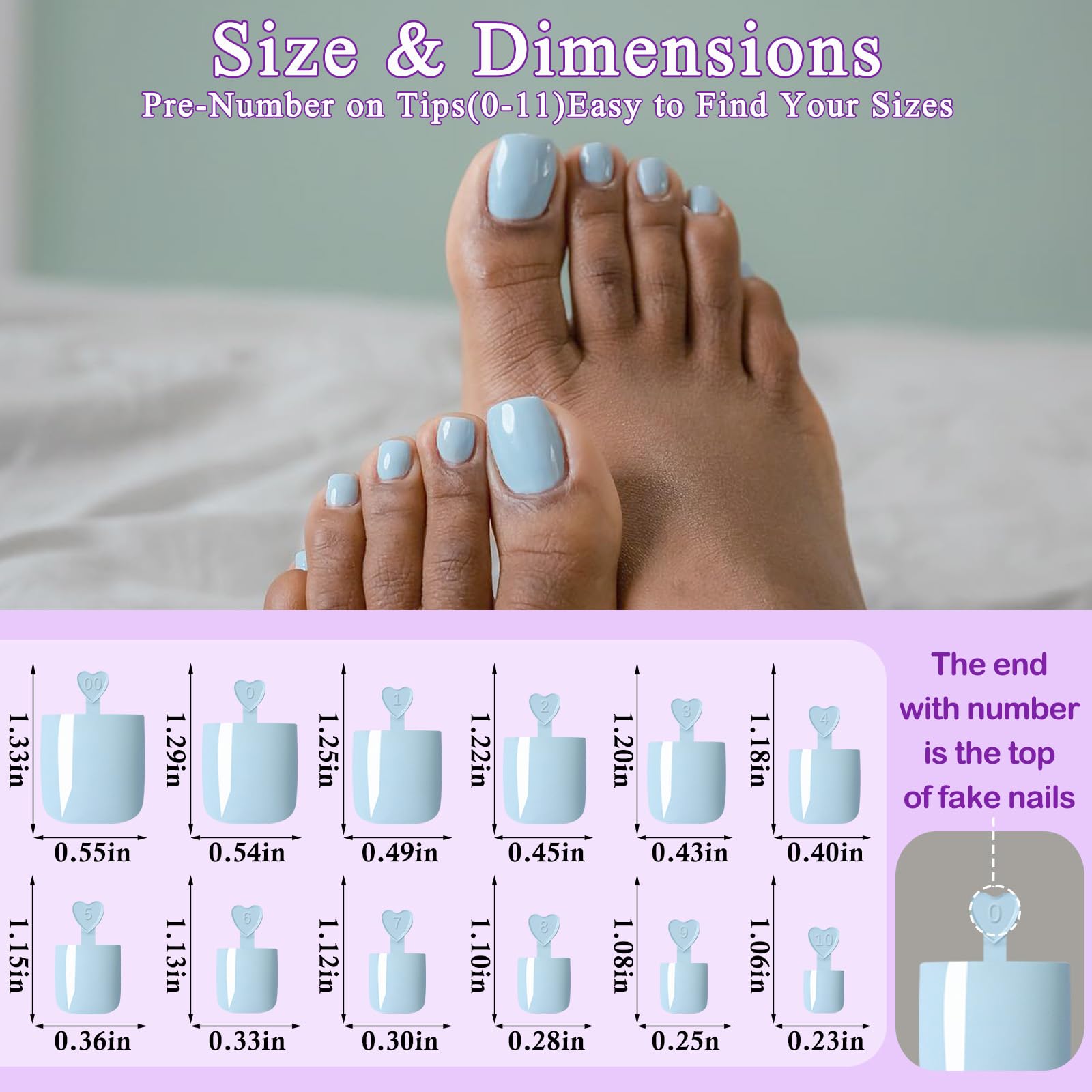 LuckForever blue toenails jelly tabs application for easy toe nail placement.