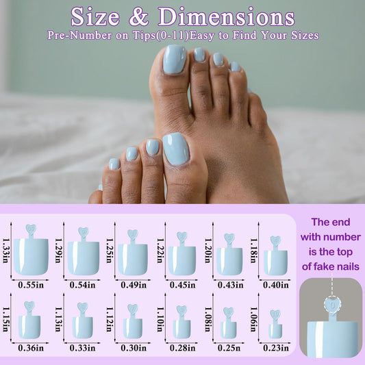 LuckForever blue toenails jelly tabs application for easy toe nail placement.