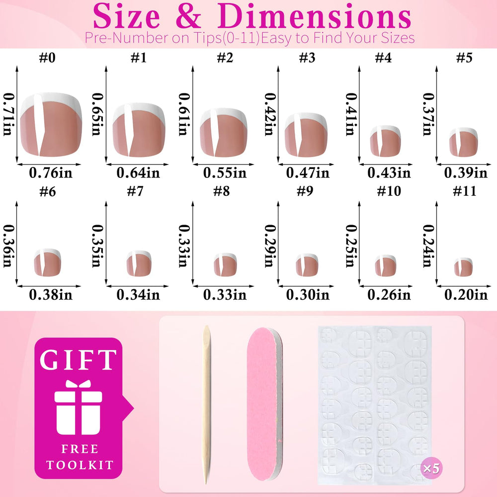 LuckForever brown square French tip nails close-up for versatile styling