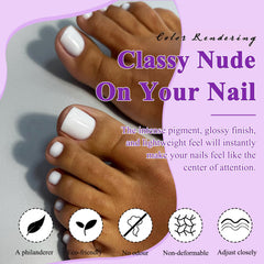 LuckForever easy-to-use white press on nails enable versatile, temporary style changes.