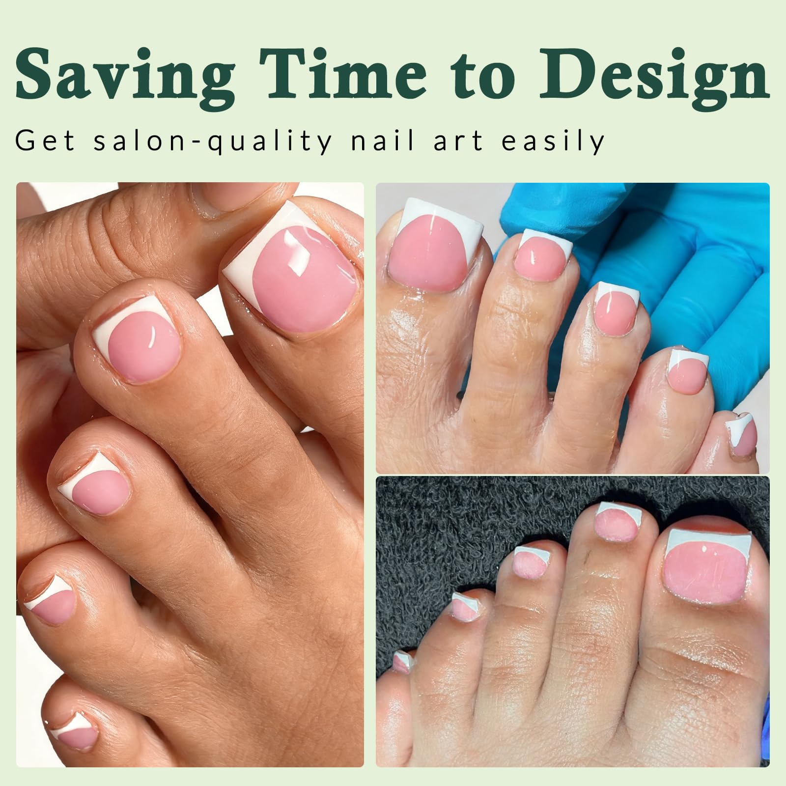 LuckForever includes nail file and wooden stick for a complete pedicure kit.