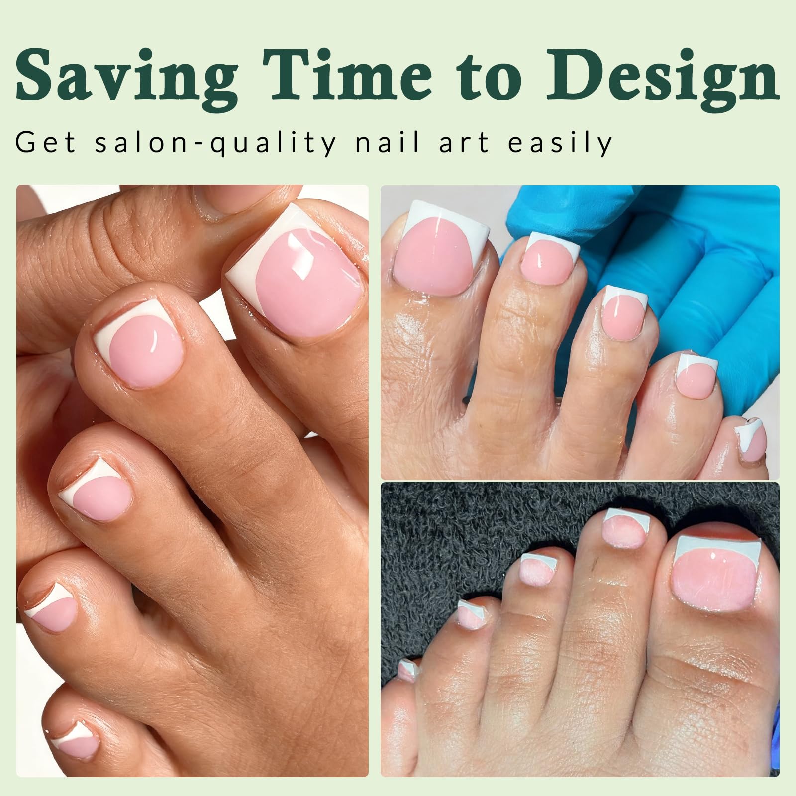 LuckForever 160pc set offers versatile pedicure options for many outfits