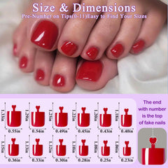 LuckForever red acrylic toenails durable for long-lasting wear.