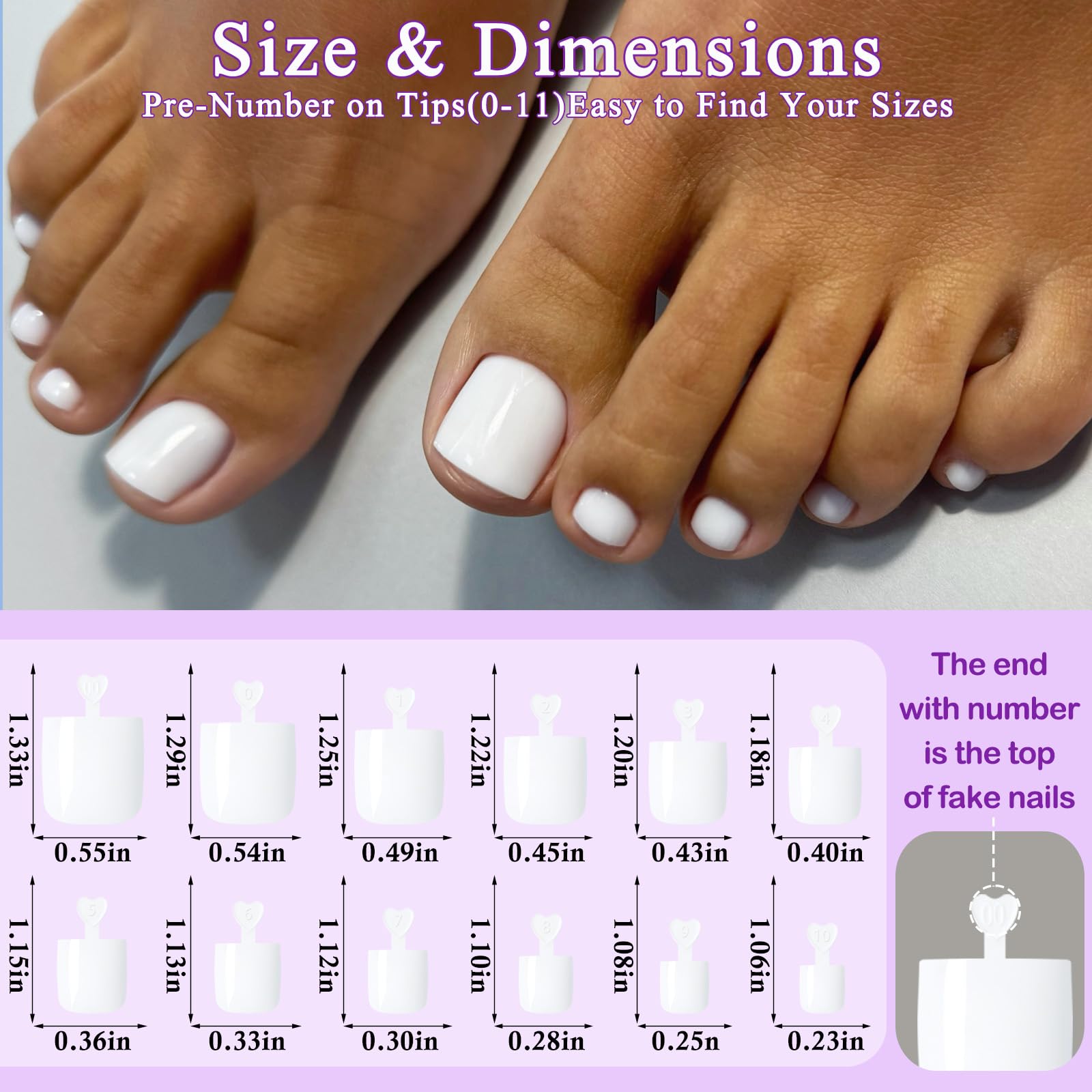 LuckForever included file and stick for precise sizing and shaping of toe nails.