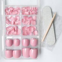 LuckForever petal pink toe tips in 12 sizes fit most nails