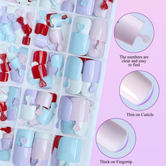 LuckForever red square toe nails add a bold accent for special occasions