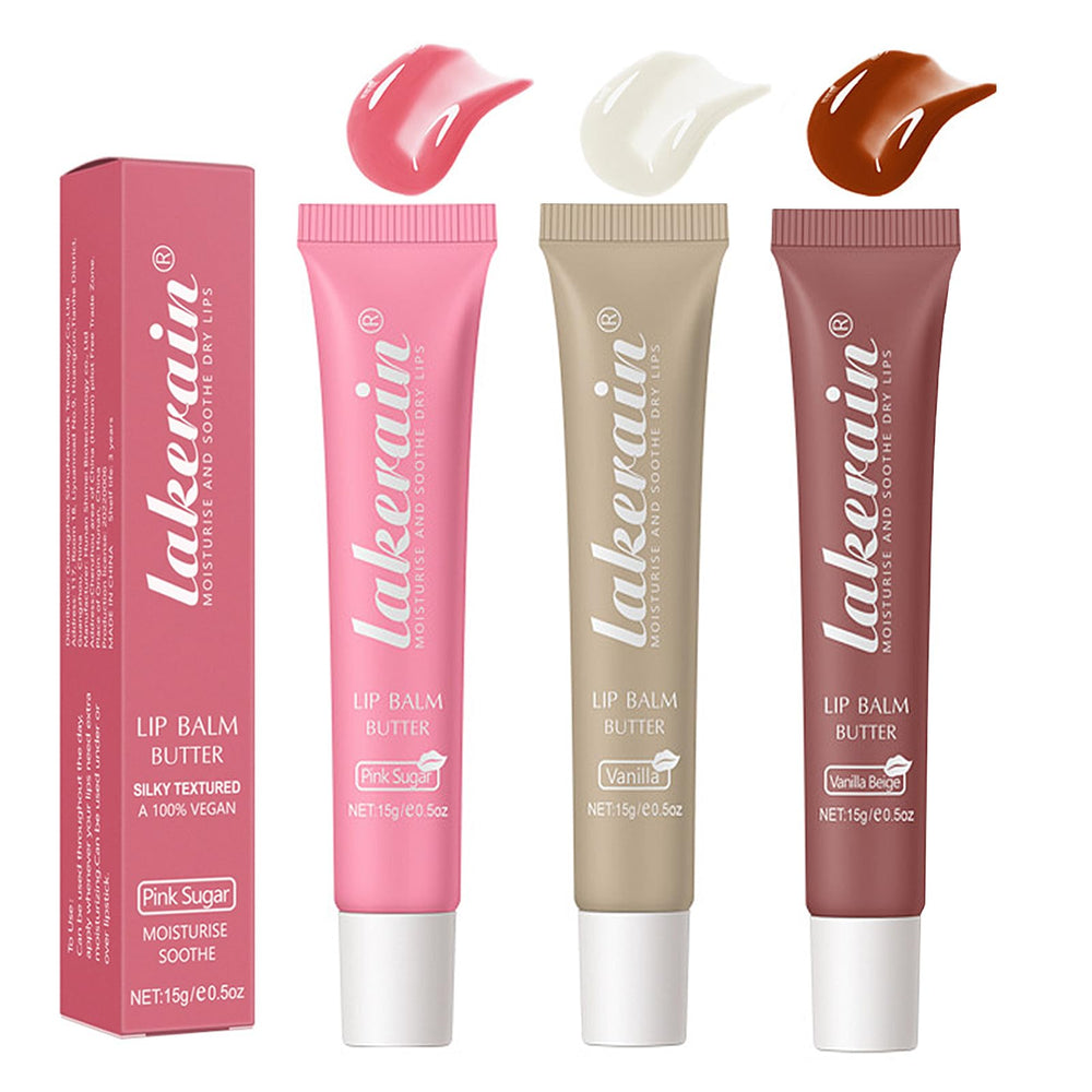 LuckNest 3 Color Glossy Lip Balm tubes showing vibrant shine and color.
