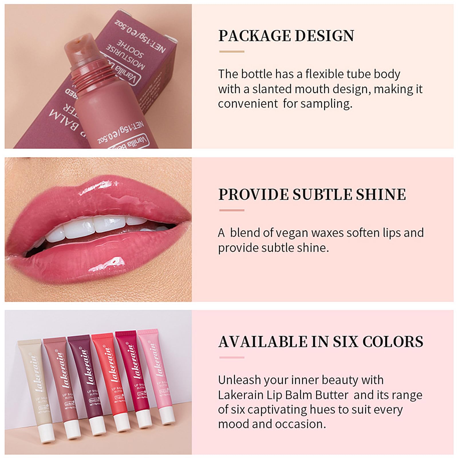 LuckNest shea and cupuacu butter formula providing rich lip nourishment.