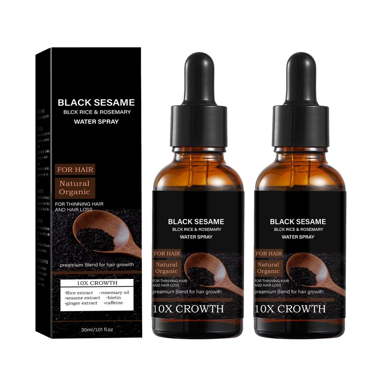 Lucksun Black Sesame Hair Growth Oil bottle promotes nourishment for healthier strands.