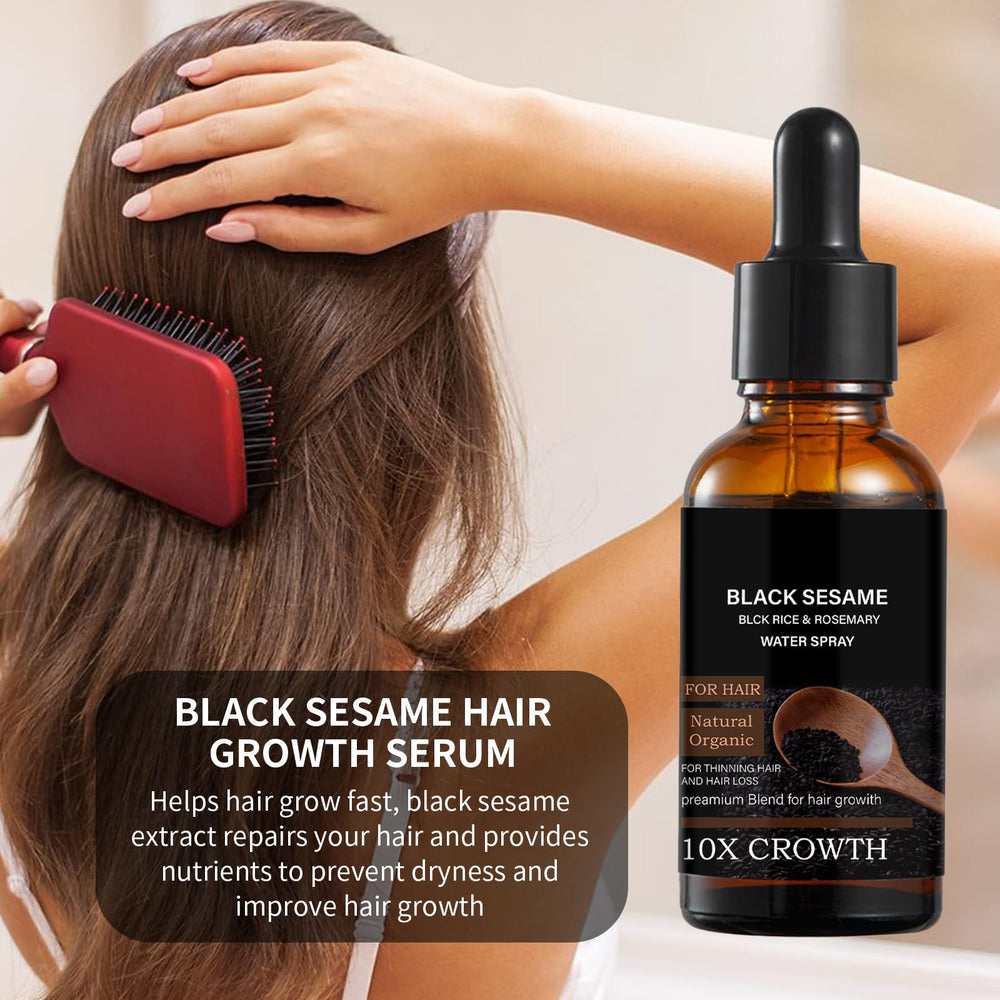 Lucksun Black Sesame Hair Growth Oil dropper enables easy scalp application.