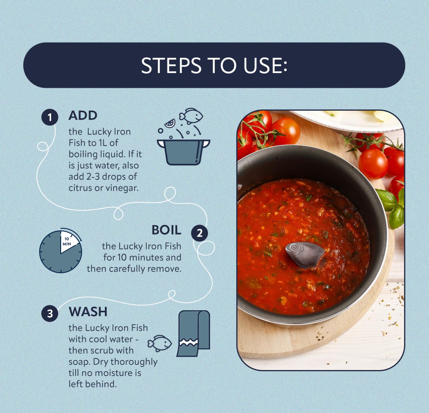 Rice and other foods fortified with Lucky Iron Fish®